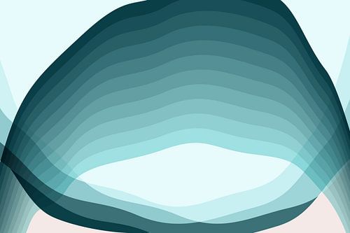 Blauw-wit abstract landschap