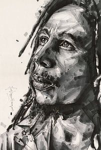 Peinture de Bob Marley sur Jos Hoppenbrouwers