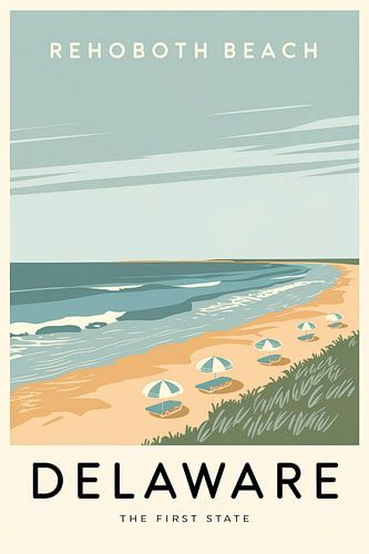 Rehoboth Beach, Delaware Vintage Reisposter