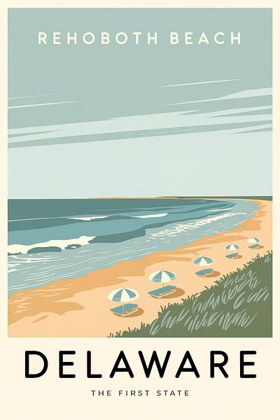 Rehoboth Beach, Delaware Vintage Travel Poster by Poster Art Shop