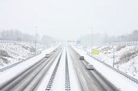 Snowstorm on the A9 near Amsterdam in the Netherlands in winter by Eye on You thumbnail