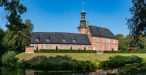 Blue sky behind the castle in front of Husum