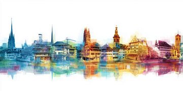 Panorama coloré de la ville de Berne