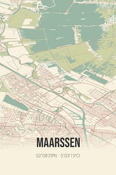 Vintage landkaart van Maarssen (Utrecht) van Rezona