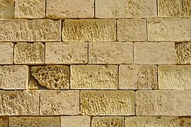 Kalksteen muur abstract van Richard Wareham