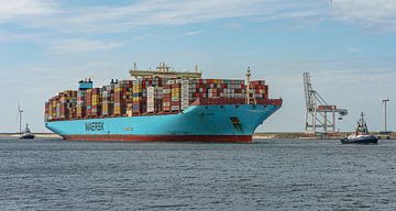 Mega-sized container ship the Mette Maersk. by Jaap van den Berg