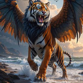 AEROTIGRIS - Een tijger met vleugels op het strand van INFERAURUM