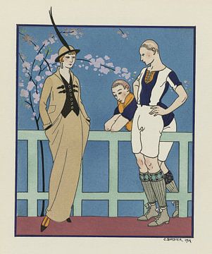 George Barbier - Rugby ;Costume tailleur de Redfern (1914) van Peter Balan