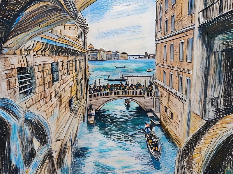 Kanaalbrug van Venetië van Sergio Pazzano