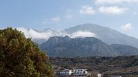 Mountains with clouds on Karpathos Greece