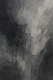 Echos der Stille - Monochrome abstrakte strukturierte Kunst