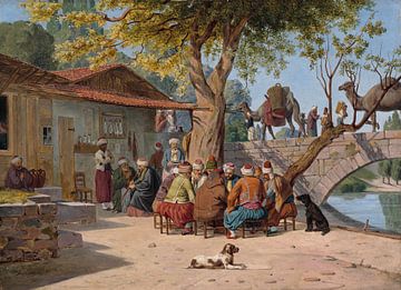 Martinus Rørbye, Karawane auf der Brücke bei Smyrna, um 1838 von Atelier Liesjes