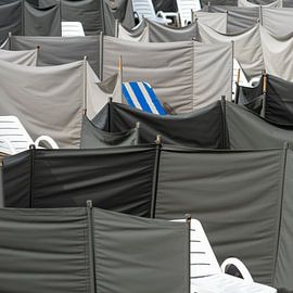 composition with white, grey and blue