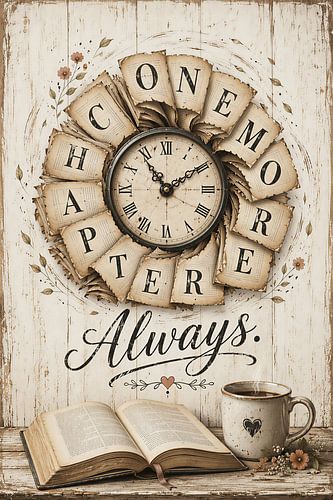 One More Chapter. Always. – Poster voor boekenliefhebbers