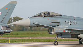 Luftwaffe Eurofighter Typhoon gevechtsvliegtuig.