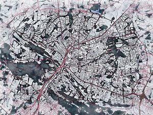 Karte von Bielefeld im stil 'White winter'