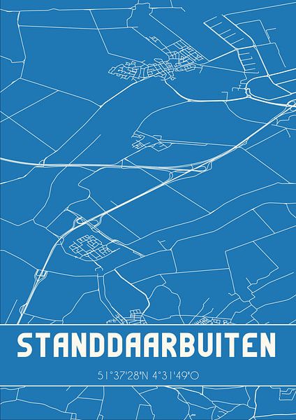 Blueprint | Map | Standdaarbuiten (North Brabant) by Prints of Place
