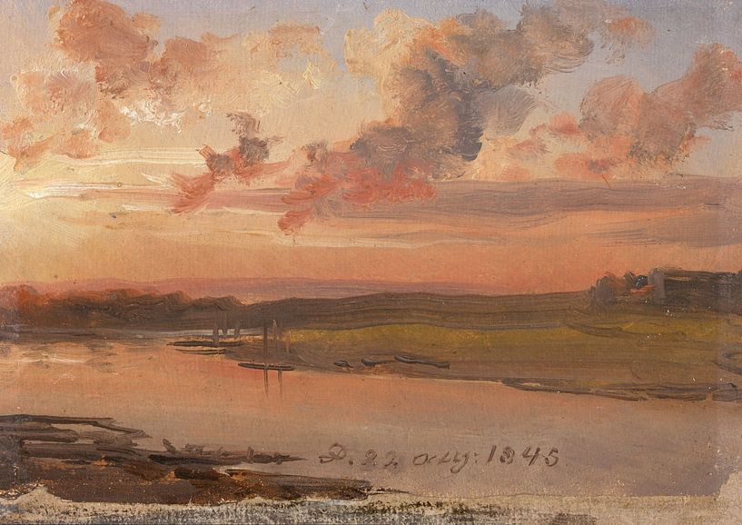 The Elbe in the Evening, Johan Christian Dahl by Masterful Masters