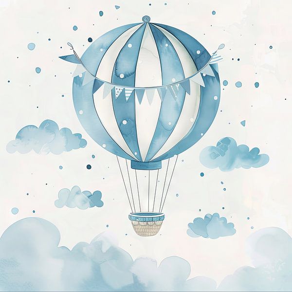 Heißluftballon – Kinderzimmerkunst von Poster Art Shop