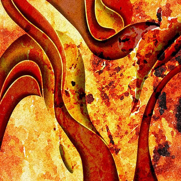 Abstracte schilderkunst Brandende Hel van Patricia Piotrak