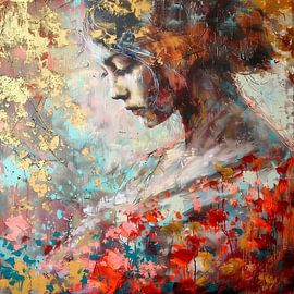 Portrait woman: The Whisper of Vibrant Colours and Dreams by Color Square