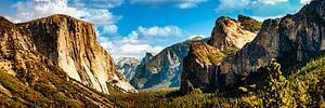 Panorama landscape tunnel view Yosemite National Park California USA by Dieter Walther