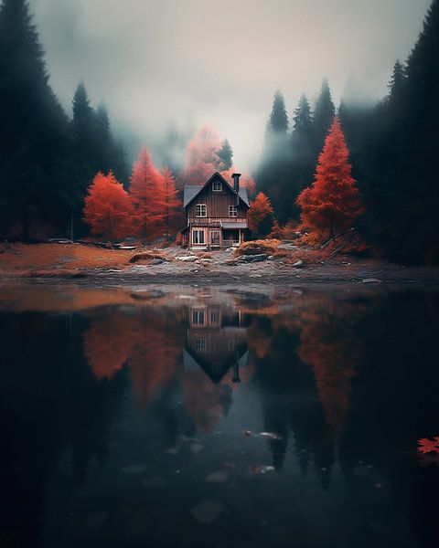 Huis aan het meer van fernlichtsicht