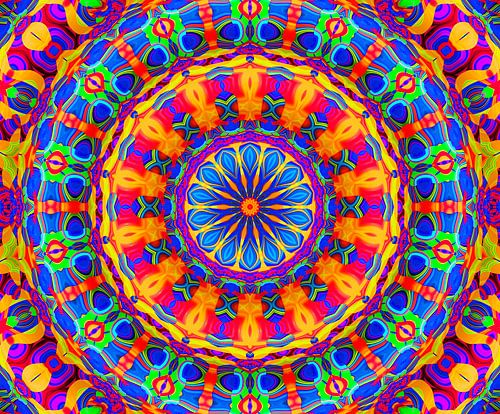 Retro Vibes (Mandala in vibrant colours)