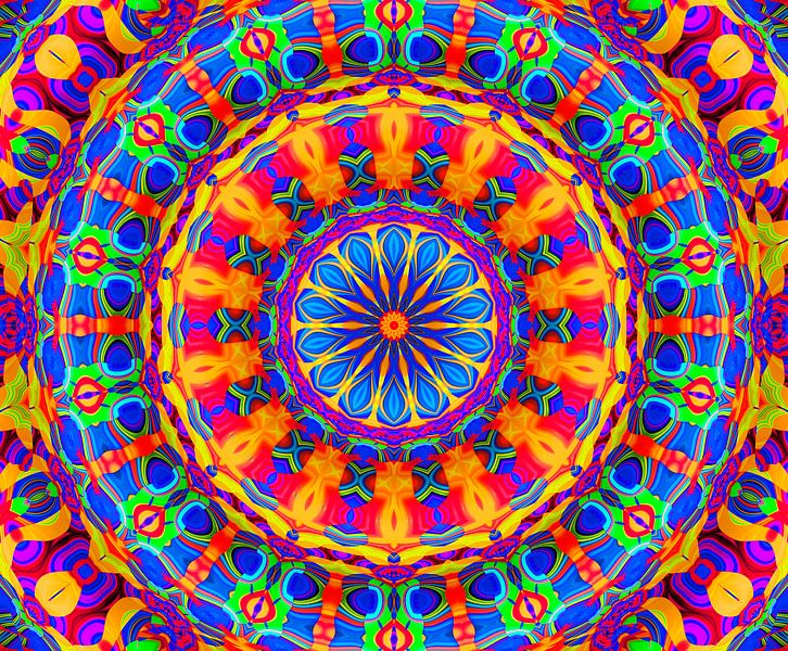 Retro Vibes (Mandala in vibrant colours) by Caroline Lichthart