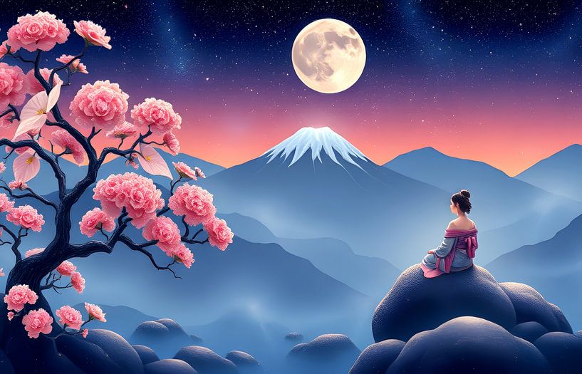 Meditation Japan in der Landschaft von Egon Zitter