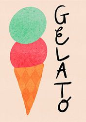Gelato Italië IJs Typografie Poster