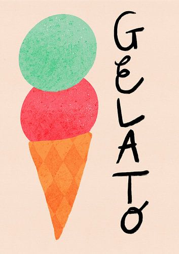 Gelato Italy Ice Cream Typography Poster