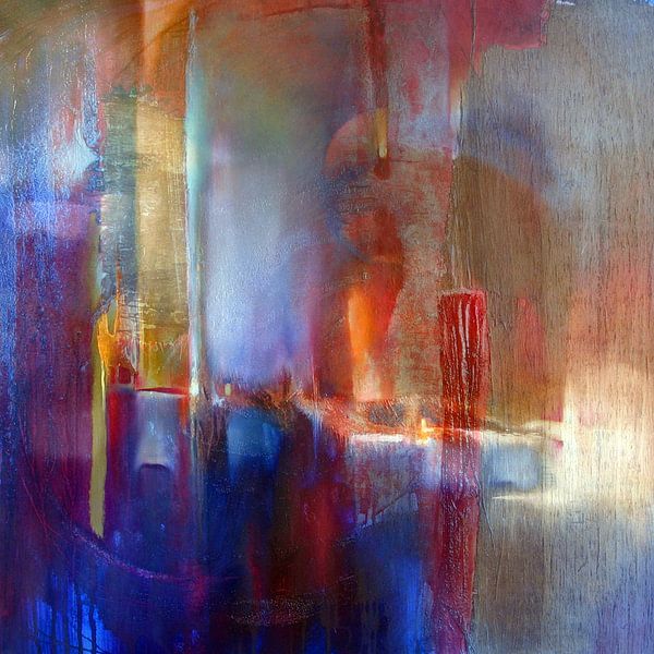 Flottant - bleu, or et orange par Annette Schmucker