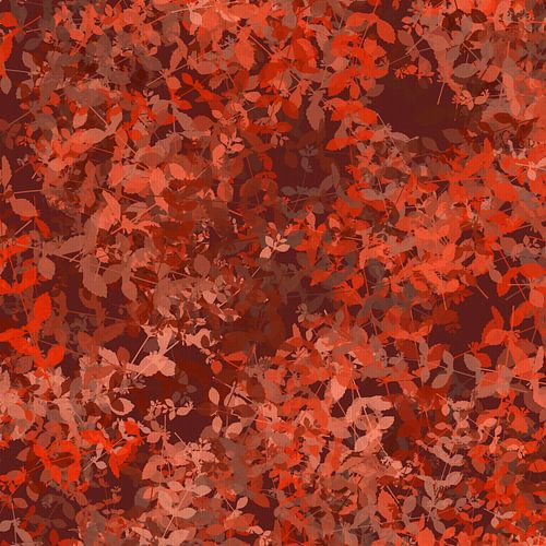 Terracotta bladeren - Moderne natuur. Herfstig abstract botanisch