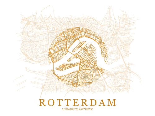 Rotterdam plattegrond cirkel Oranje