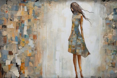 Malerei Abstrakte Weibliche Figur - "Gelassenheit"