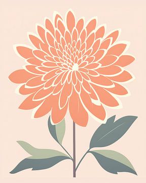 Beruhigungsblume | Minimalistische Blume von Abstraktes Gemälde
