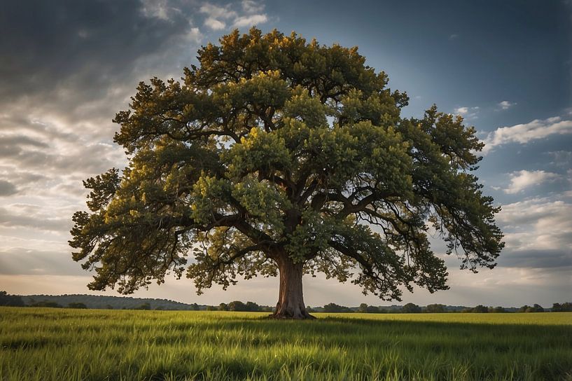 Een majestueuze boom in een groen veld van Art & Soul Creations