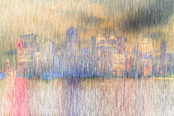 Abstract stad skyline van Maurice Dawson