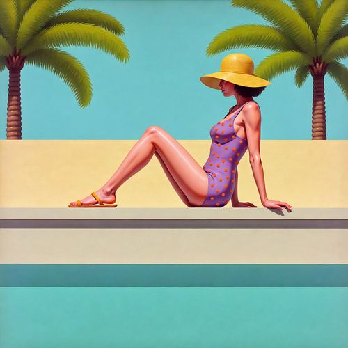 Serene Poolside Bliss Under Palms by Jan Keteleer