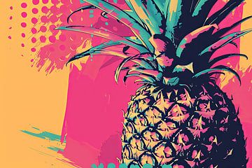 Kleurrijke ananas pop-art print van Felix Brönnimann