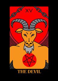 The Devil Tarot Card XV Spiritual Wall Decoration Art Print by Millennial Prints