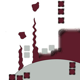 Leben in geometrischen Formen - Rot Grau von Kerstin Franz