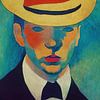 Porträt eines Mannes mit gelbem Hut von Jan Keteleer