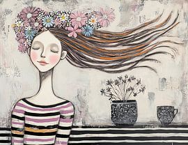 Vrouw Met Bloemen | Vrouw Bloemen van Zen en Meer