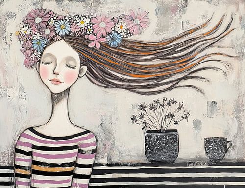 Vrouw Met Bloemen | Vrouw Bloemen