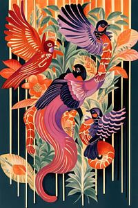 Kleurrijke bohemian vogels