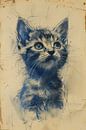 Drawing, Chinese ink, watercolour, cat -3 by Peter Pen Drawings and Paintings thumbnail