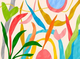 Verspieltes tropisches Blatt-Abstrakt