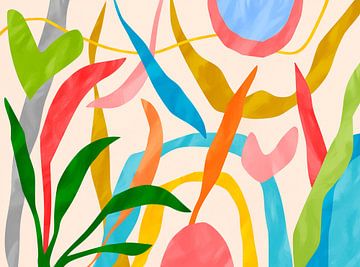 Verspieltes tropisches Blatt-Abstrakt von Georgia Chagas